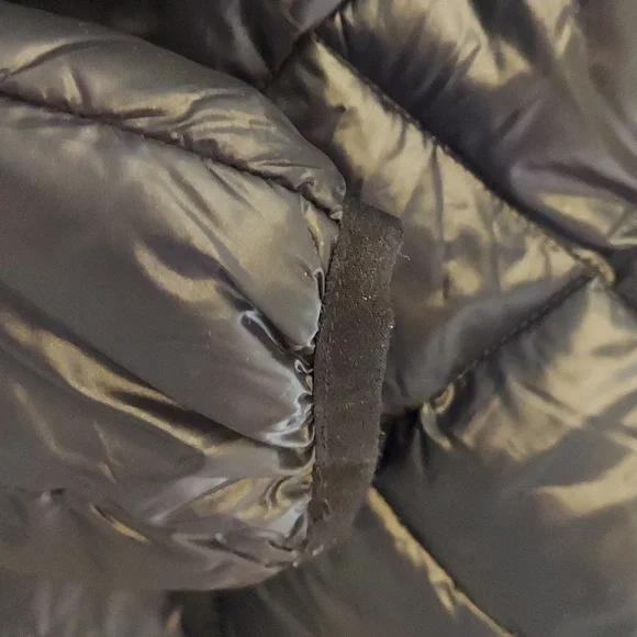 London Fog Black Light Weight Down Puffer Jacket Size M Medium Hood - Picture 6 of 11